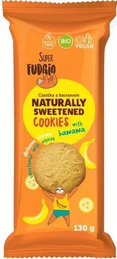SUPER FUDGIO Ciastka z kakao bez dodatku cukru 130g - BIO