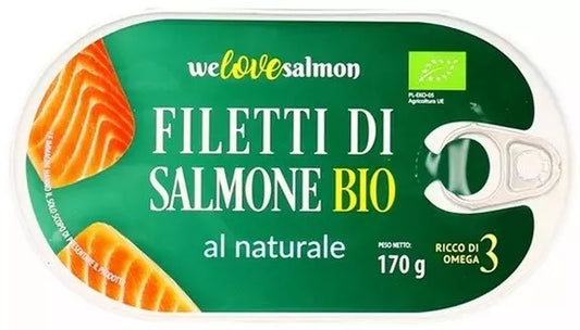 WE LOVE SALMON Filet z łososia w oliwie extra virgine (170g) - BIO