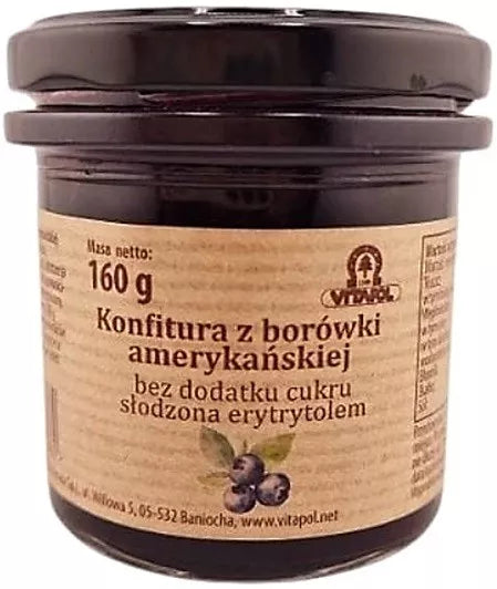 VITAPOL Konfitura z borówki amerykańskiej bez cukru słodzona erytrytolem (160 g)