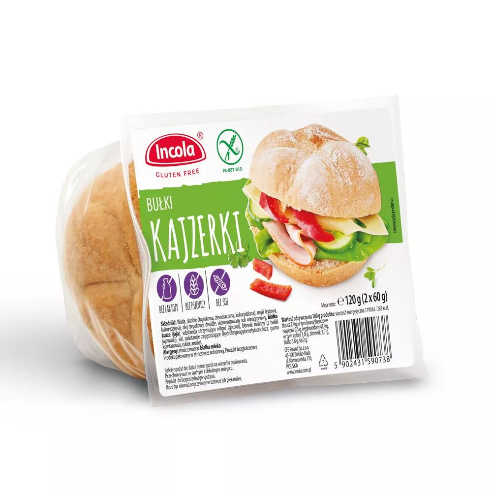 INCOLA Bułki kajzerki bezglutenowe (2 x 60 g) (120 g)