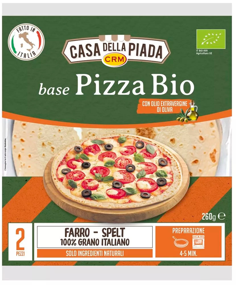 CASA DELLA PIADA Spody do pizzy orkiszowe 2 szt. (260 g) - BIO