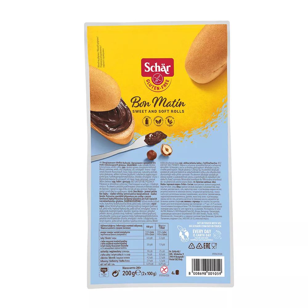 SCHAR Bułeczki słodkie bezglutenowe, bez laktozy - Bon Matin (200g)