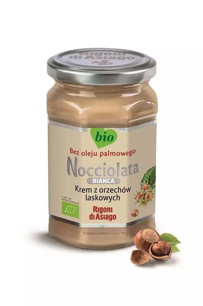 NOCCIOLATA Krem z orzechów laskowych biały bezglutenowy (250 g) - BIO