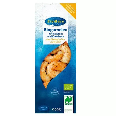 *BIOMARE Krewetki wędzone z ziołami i czosnkiem (90g) - BIO