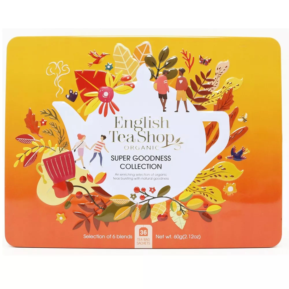 ENGLISH TEA SHOP Zestaw herbat Super Goodness Collection w ozdobnej puszce (36x1,7g) - BIO