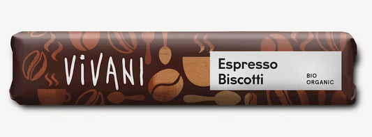 VIVANI Baton z nadzieniem mleczno - kawowym i herbatnikami w polewie z mlecznej czekolady espresso (40 g) - BIO