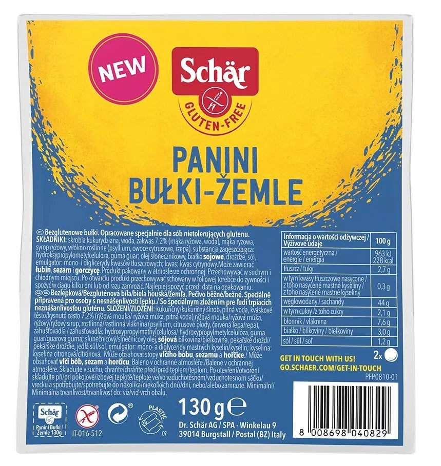 SCHAR Bułki do zapiekania bezglutenowe bez laktozy - Ciabatta (4 x 50g)