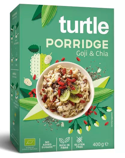 TURTLE Owsianka z jagodami goji i nasionami chia bezglutenowa (400 g) - BIO