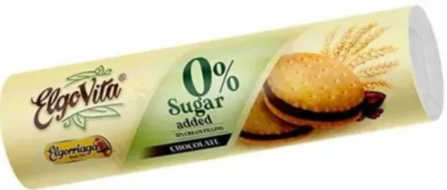ELGOVITA Ciastka markizy z kremem o smaku czekoladowym bez cukru (180g)