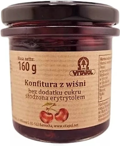 VITAPOL Konfitura z wiśni słodzona erytrytolem  B/C 160g