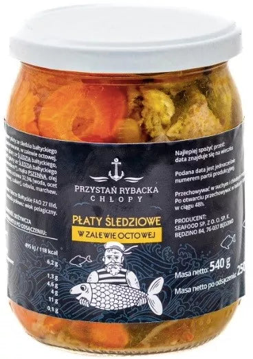 *PRZYSTAŃ RYBACKA Opiekane śledzie w delikatnej zalewie octowej (słoik) 520 g (250 g)