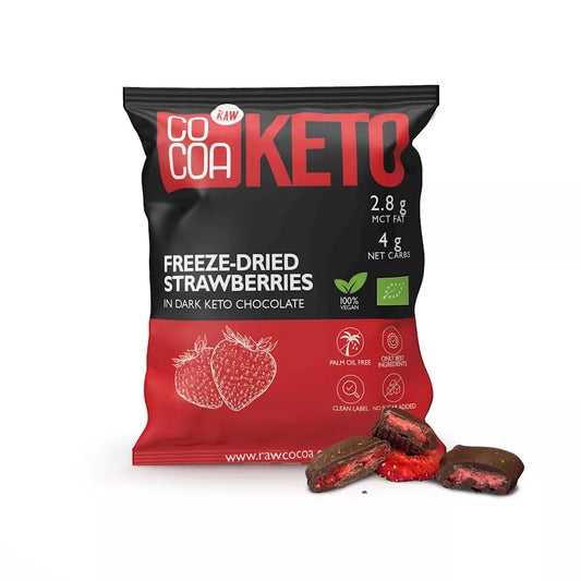 COCOA Truskawki w czekoladzie ciemnej bez dodatku cukru keto (40 g) - BIO