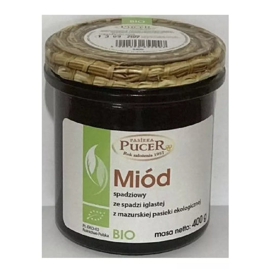PUCER Miód spadziowy ze spadzi iglastej (400g) - BIO