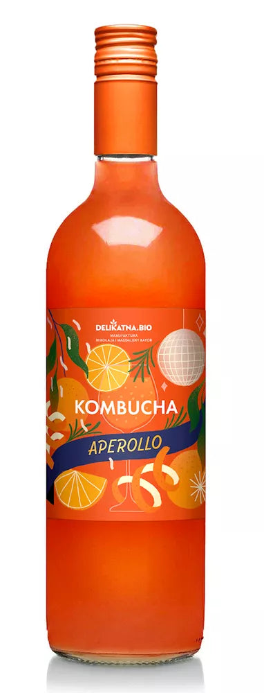 *DELIKATNA Kombucha poziomkowa (750 ml) - BIO