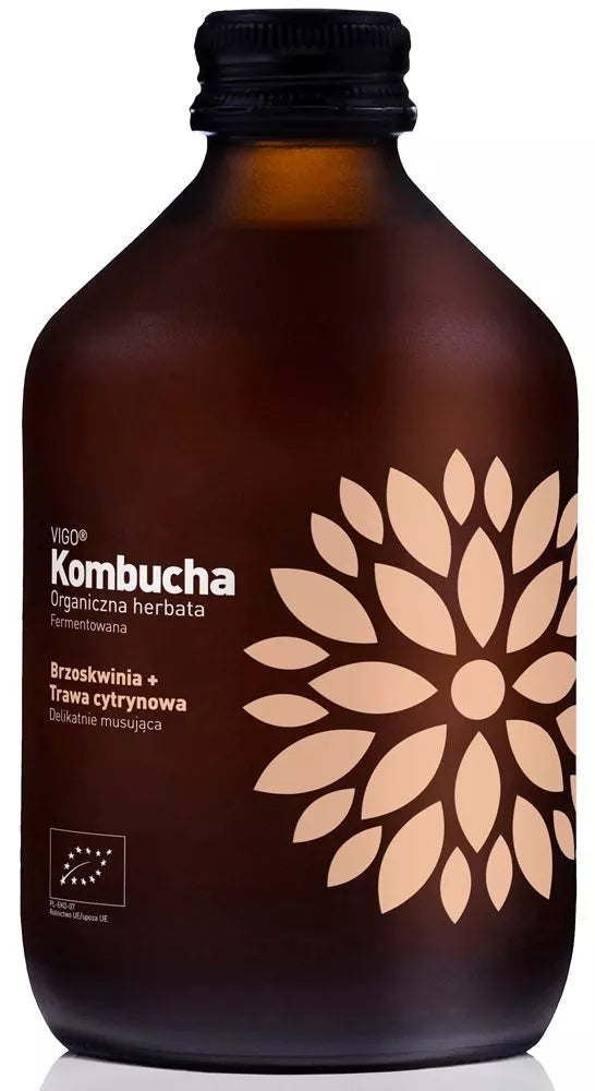 VIGO Kombucha Brzoskwinia + Trawa Cytrynowa (330 ml) - BIO
