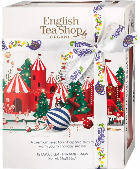 ENGLISH TEA SHOP Zestaw herbat świątecznych piramidki Holiday WHITE (12x2g) (24 g) - BIO (Boże Narodzenie)