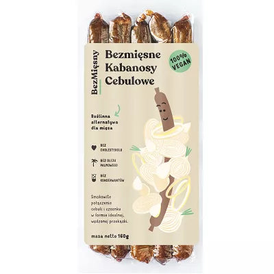 *BEZMIĘSNY Bezmięsne kabanosy cebulowo czosnkowe (160 g)