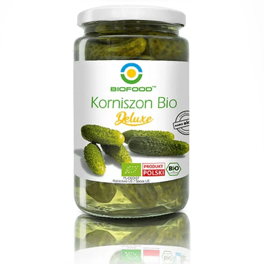 BIOFOOD Ogórki korniszony deluxe 750g (440g) - BIO