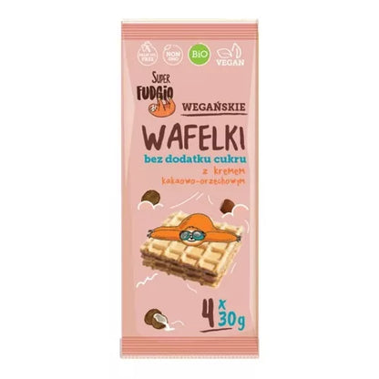 SUPER FUDGIO Wafelki z kremem słodzonym daktylem (4x30g) (120g) - BIO