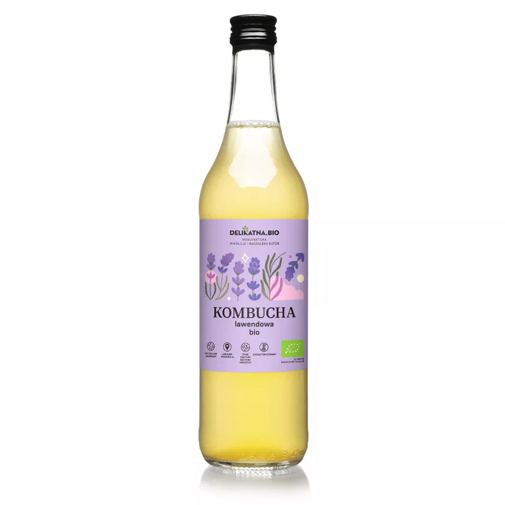 *DELIKATNA Kombucha z hibiskusem, bezglutenowa (500ml) - BIO (f)