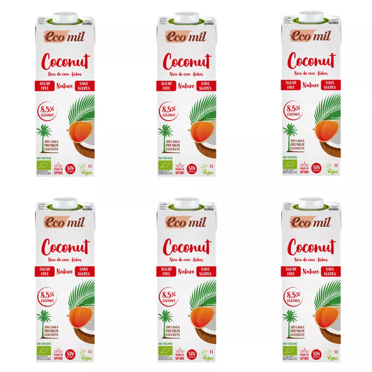 ECOMIL 6x Napój kokosowy niesłodzony (1l) - BIO (zbiorcze)