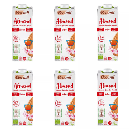 ECOMIL 6x Napój migdałowy bez cukru (1l) - BIO (zbiorcze)